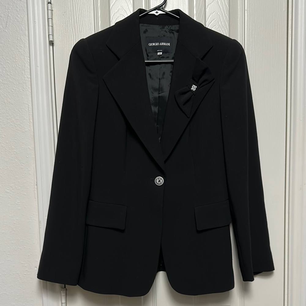 Giorgio Armani Black Blazer Tailored Suit Jacket